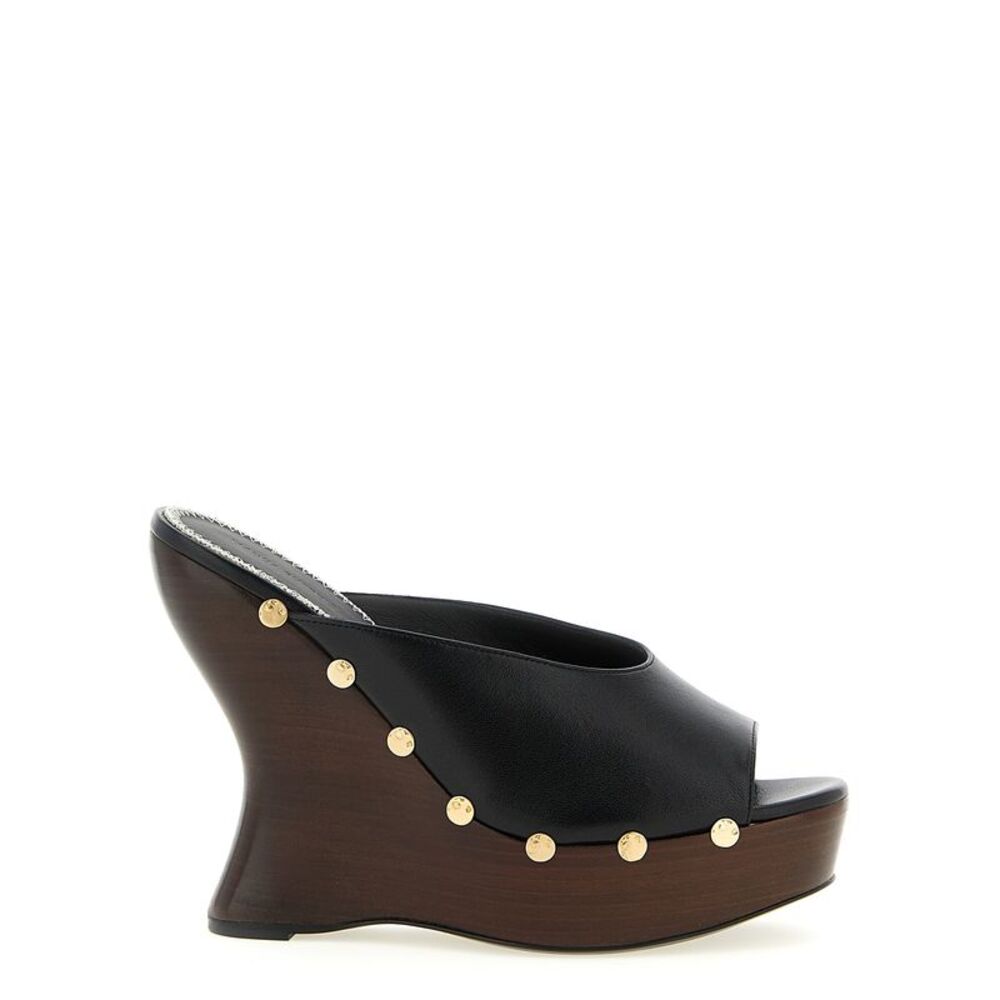 Magda Butrym Black Calfskin Wedge Women's Sandals